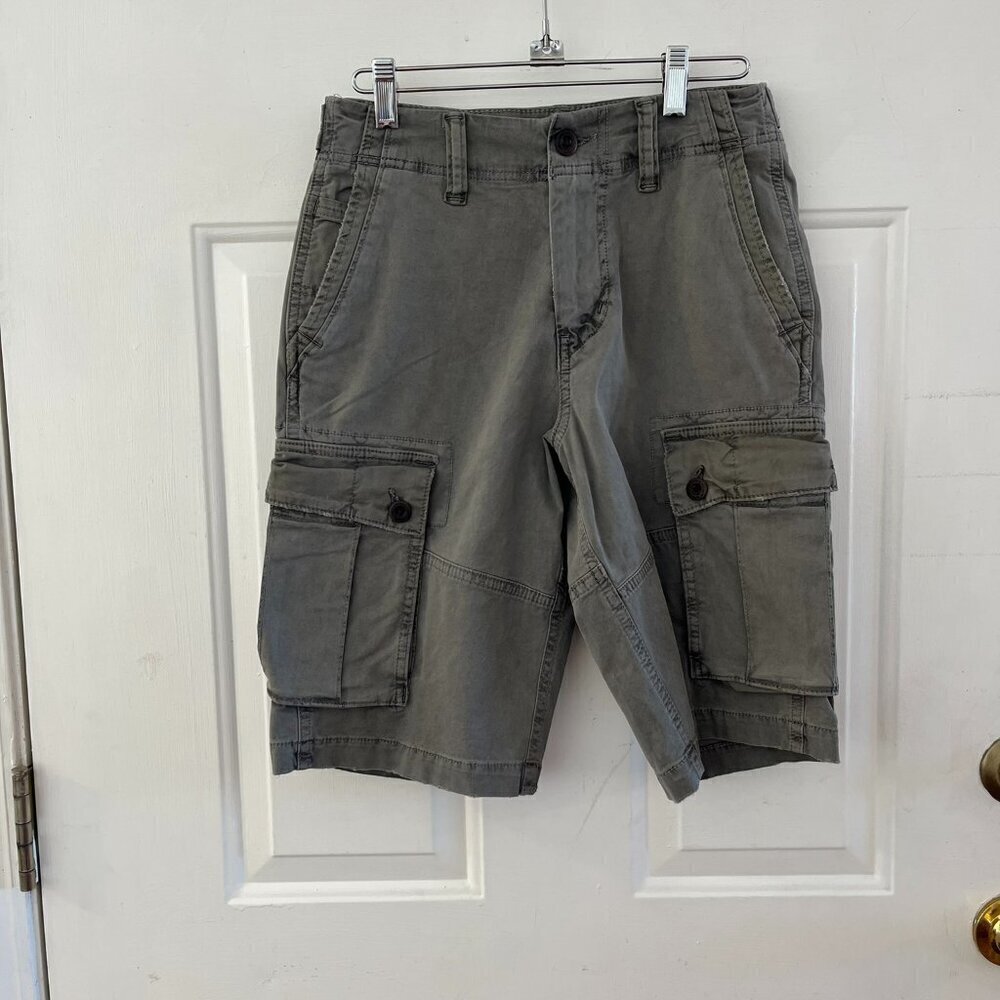 American Eagle Men's Dark Gray Lived-In Cargo Summer Coachella Shorts Sz 26